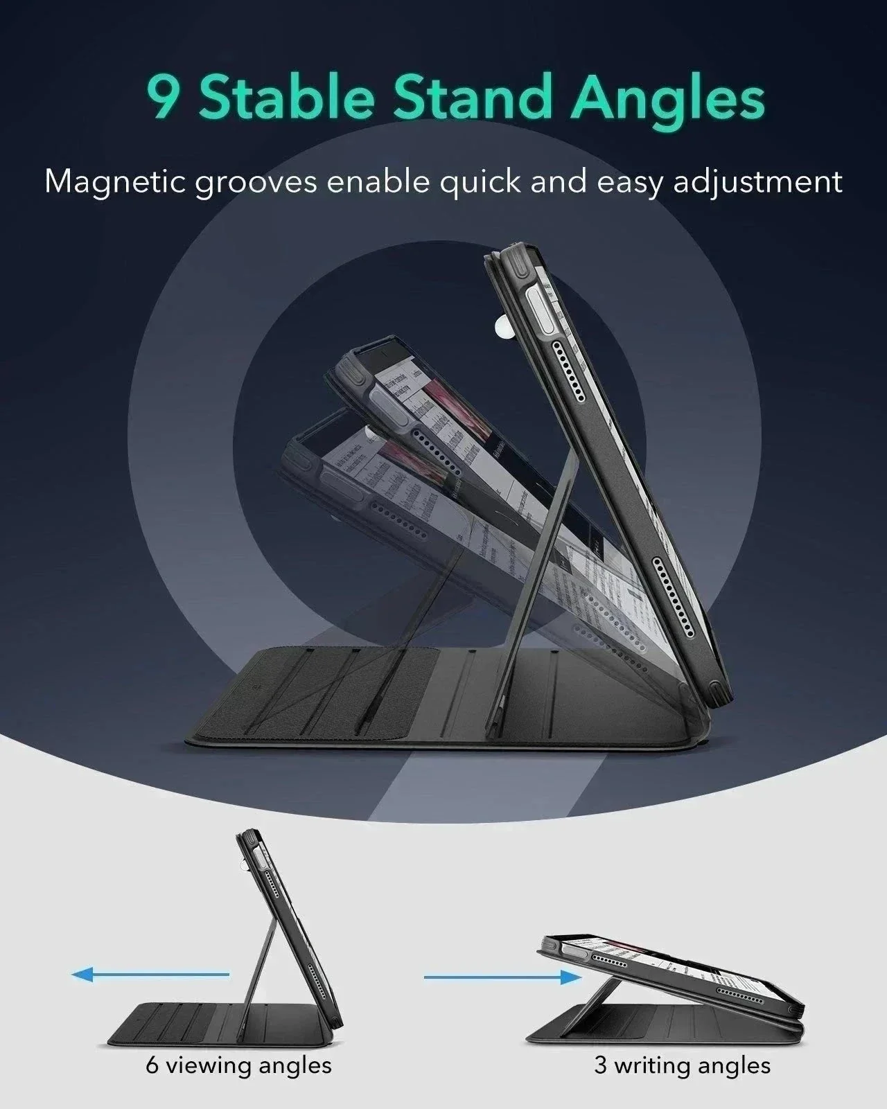 iPad 10th Gen Bundle Shift Magnetic Case with Geo Digital Pencil - Black - Image 8
