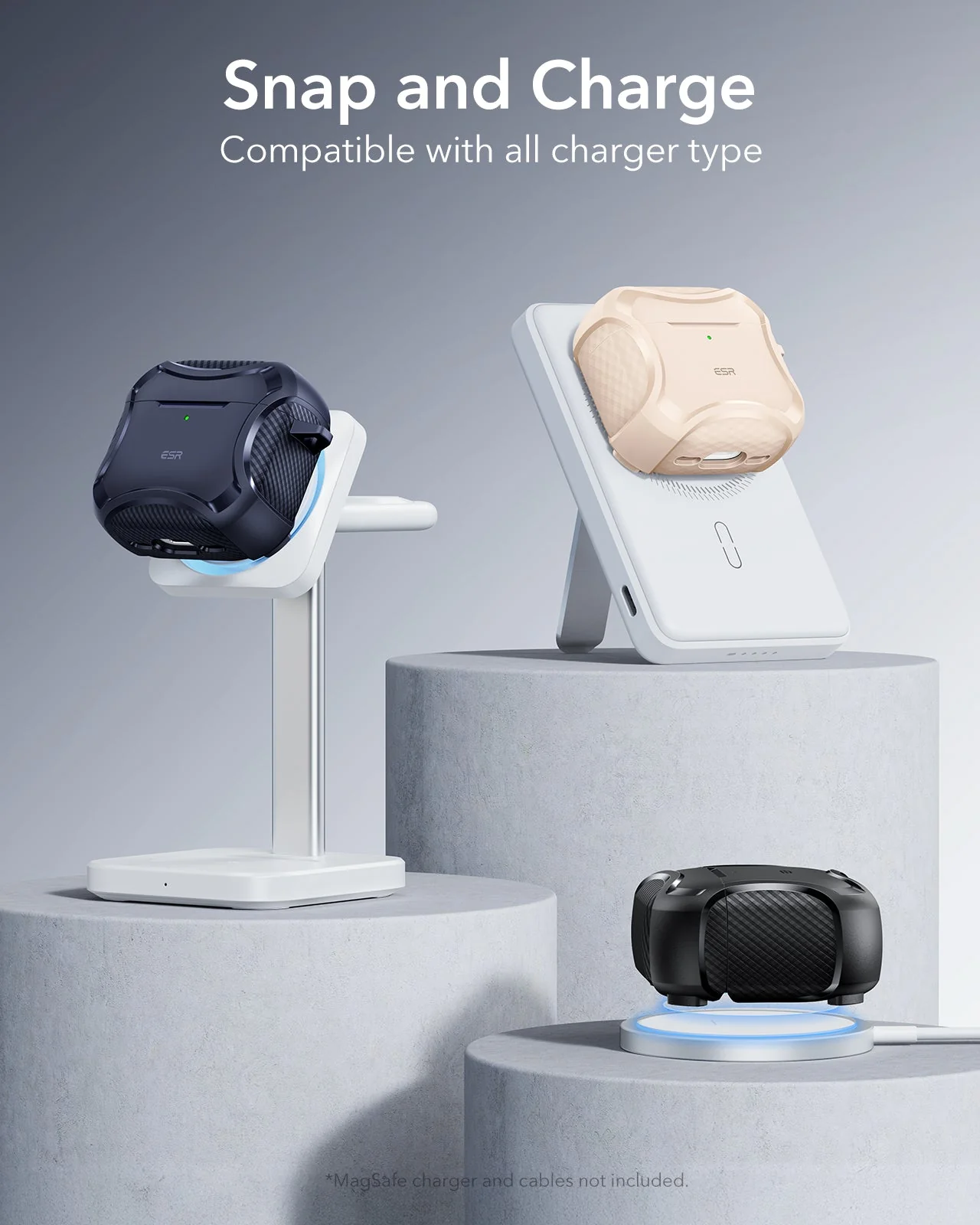 AirPods 4 Cyber Tough Case (HaloLock) - Titanium - Image 8