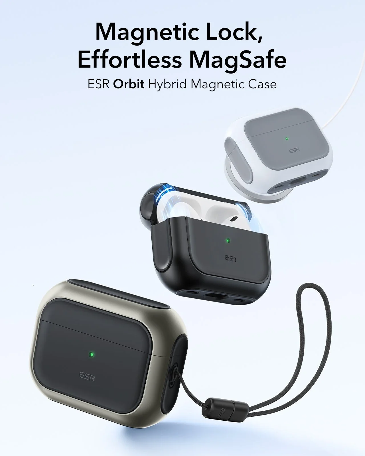 AirPods Pro 3 Orbit Hybrid Magnetic Case - Titanium - Image 3