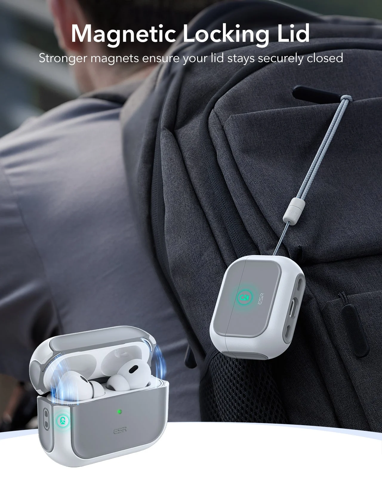 AirPods Pro 3 Orbit Hybrid Magnetic Case - White - Image 6